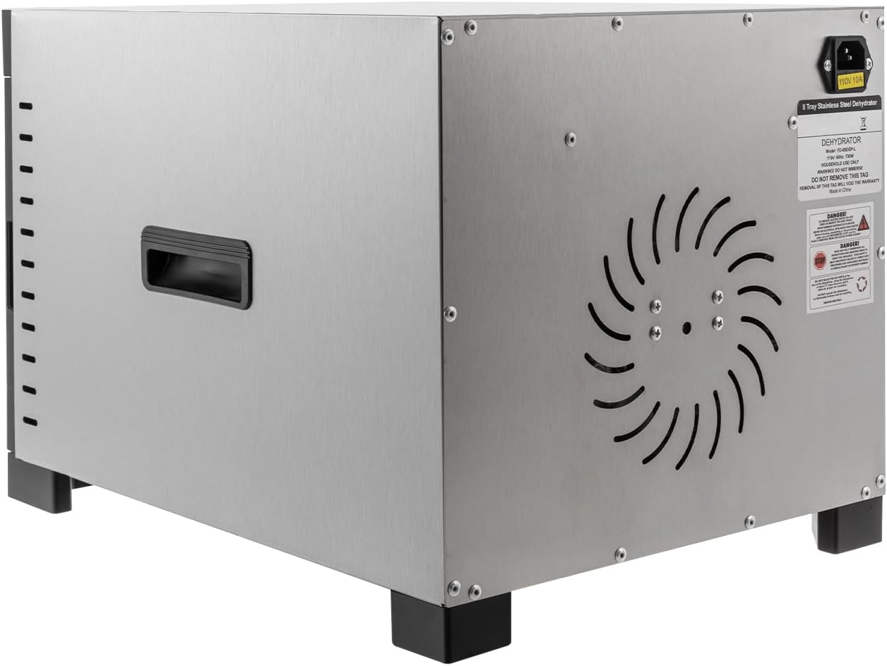 Deshidratadores de alimentos para encimera, máquina secadora de acero inoxidable con temporizador digital ajustable de 24 horas, control de