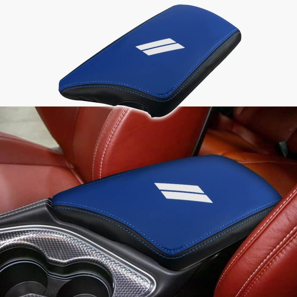 CEBAT – Funda para el reposabrazos de la consola central, de piel, antiarañazos, de protección, accesorios de decoración interior, para Dodge