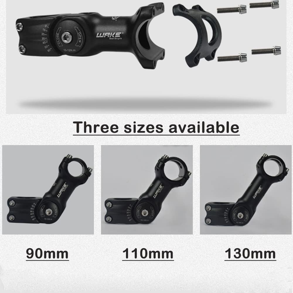 CYSKY Vástago de bicicleta ajustable 31.8 3.543in4.331in5.118in 0-60 grados ajustable MTB Stem Bike Manillar Elevador para bicicleta de montaña,