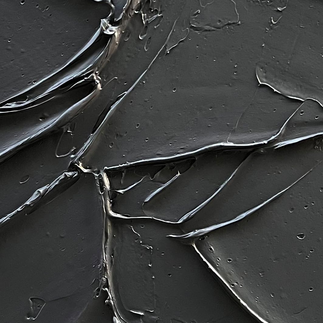 NANKAI Arte pintado a mano en lienzo negro para la pared, 48 x 24 pulgadas, pintura al óleo moderna abstracta moderna contemporánea, arte de pared