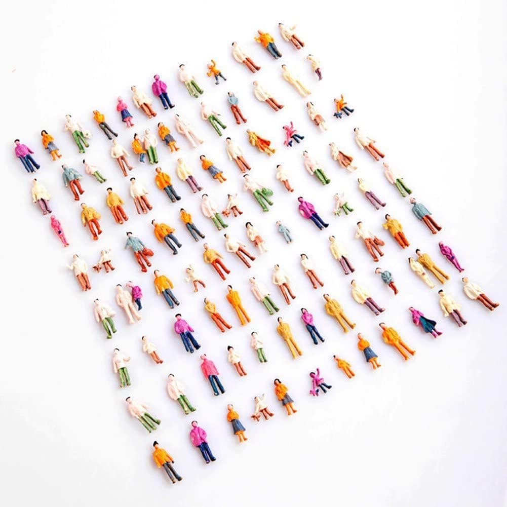 100 piezas de figuras de personas 1100 pose de pie Mini modelo pintado HO escala modelo tren parque calle pasajeros personas casa de muñecas