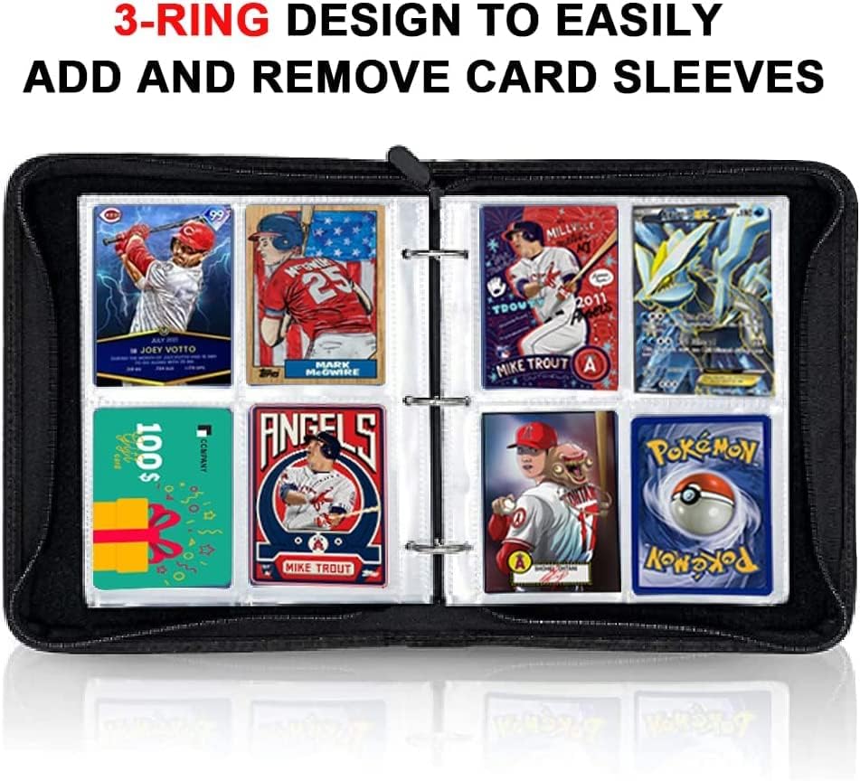 FOME – Carpeta para tarjetas de fútbol con 480 bolsillos, 4 bolsillos, para 480 tarjetas, 3 anillos, expandible para coleccionistas de tarjetas de
