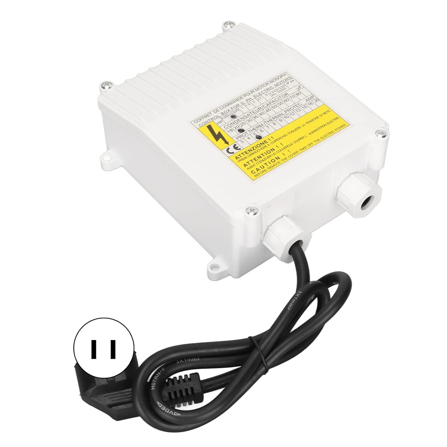 Controlador de bombas sumergibles, caja de control de bomba para bombas de succión domésticas sumergibles de pozo profundo (0.55 KW 0.5 HP 20uf 5A