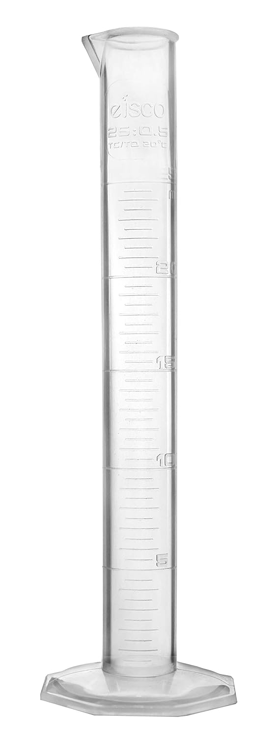 EISCO Juego de cilindros graduados de 7 piezas, clase B, 0.3 fl oz, 0.8 fl oz, 1.7 fl oz, 3.4 fl oz, 8.5 fl oz, 16.9 fl oz y 33.8 fl oz, plástico de