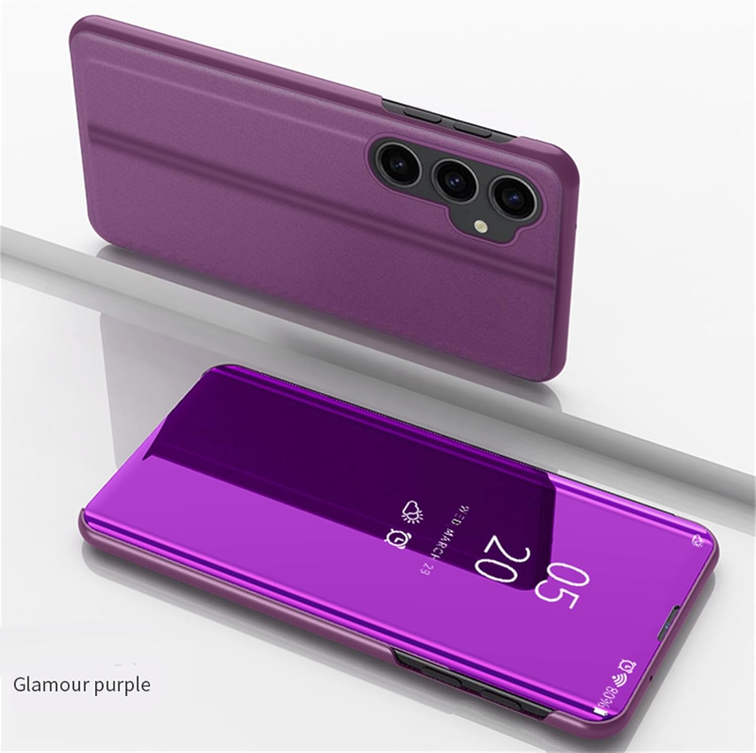 Funda con espejo para Samsung Galaxy S23 FE 5G para mujer, maquillaje al aire libre, bonita funda delgada para teléfono, protección completa, a
