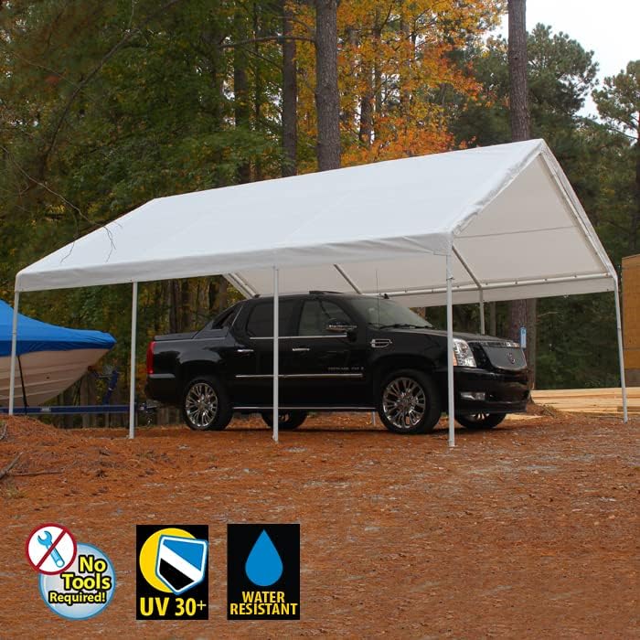 KING CANOPY HC1820PC Toldo de 18 pies x 20 pies, Hércules, 8 patas, blanco