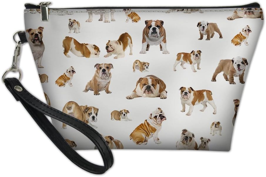 CLOHOMIN Bolsa de viaje portátil con asa para cosméticos, bolsa de aseo impermeable de Bulldog británico