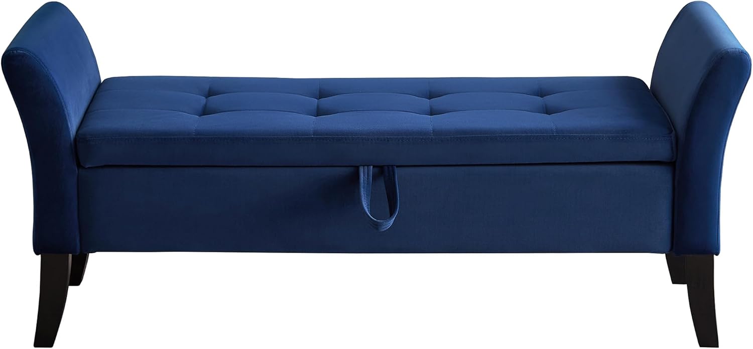 Banco de extremo de la cama con almacenamiento, 52 pulgadas, parte delantera de la mesita de noche, banco otomano, asiento de dormitorio, asiento de