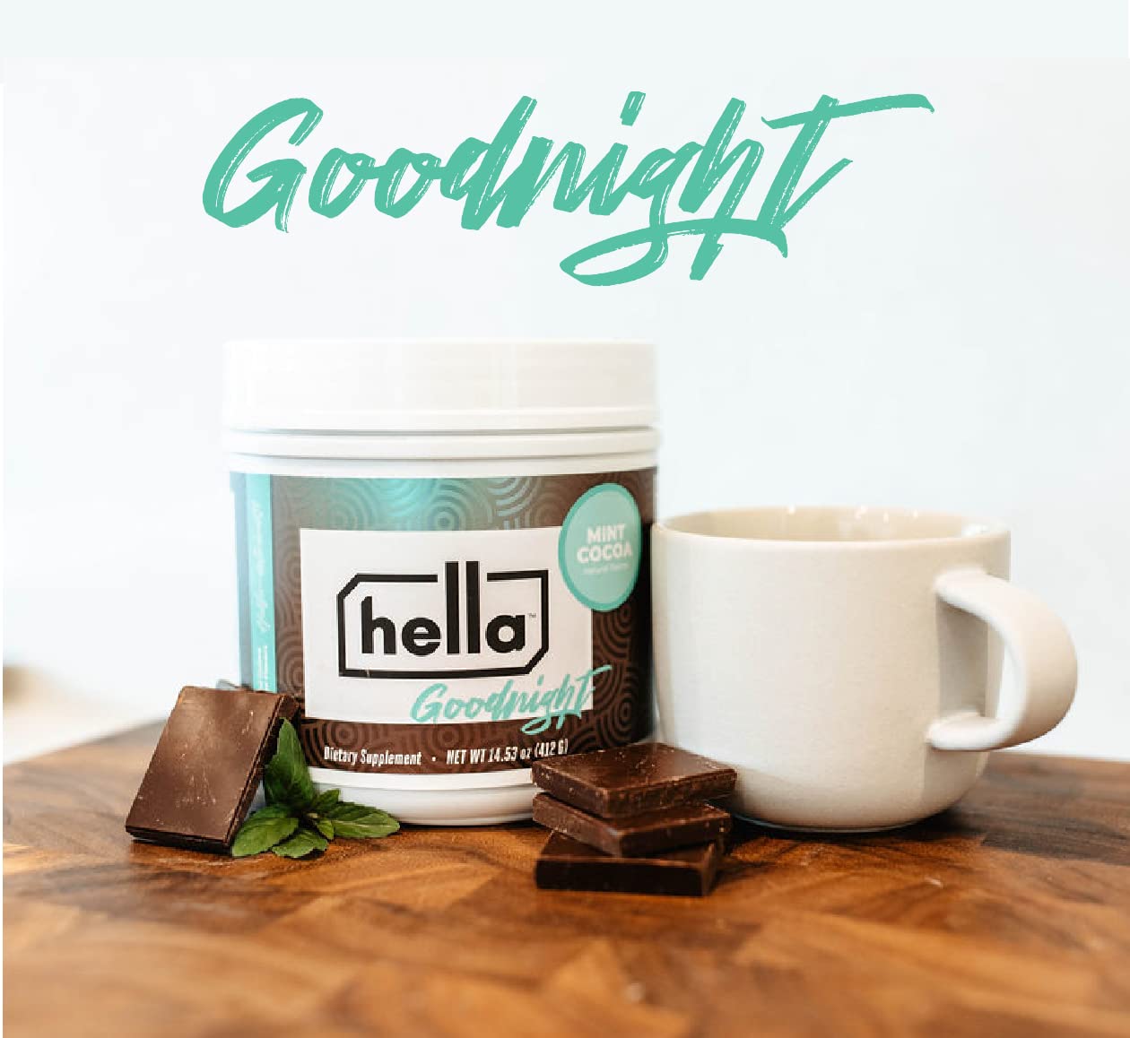 Hella Goodnight Restful Muscle Recovery, mezcla de melatonina para dormir con magnesio, 5-HTP, Reishi, Gaba y zinc, apoya la relajación nocturna,