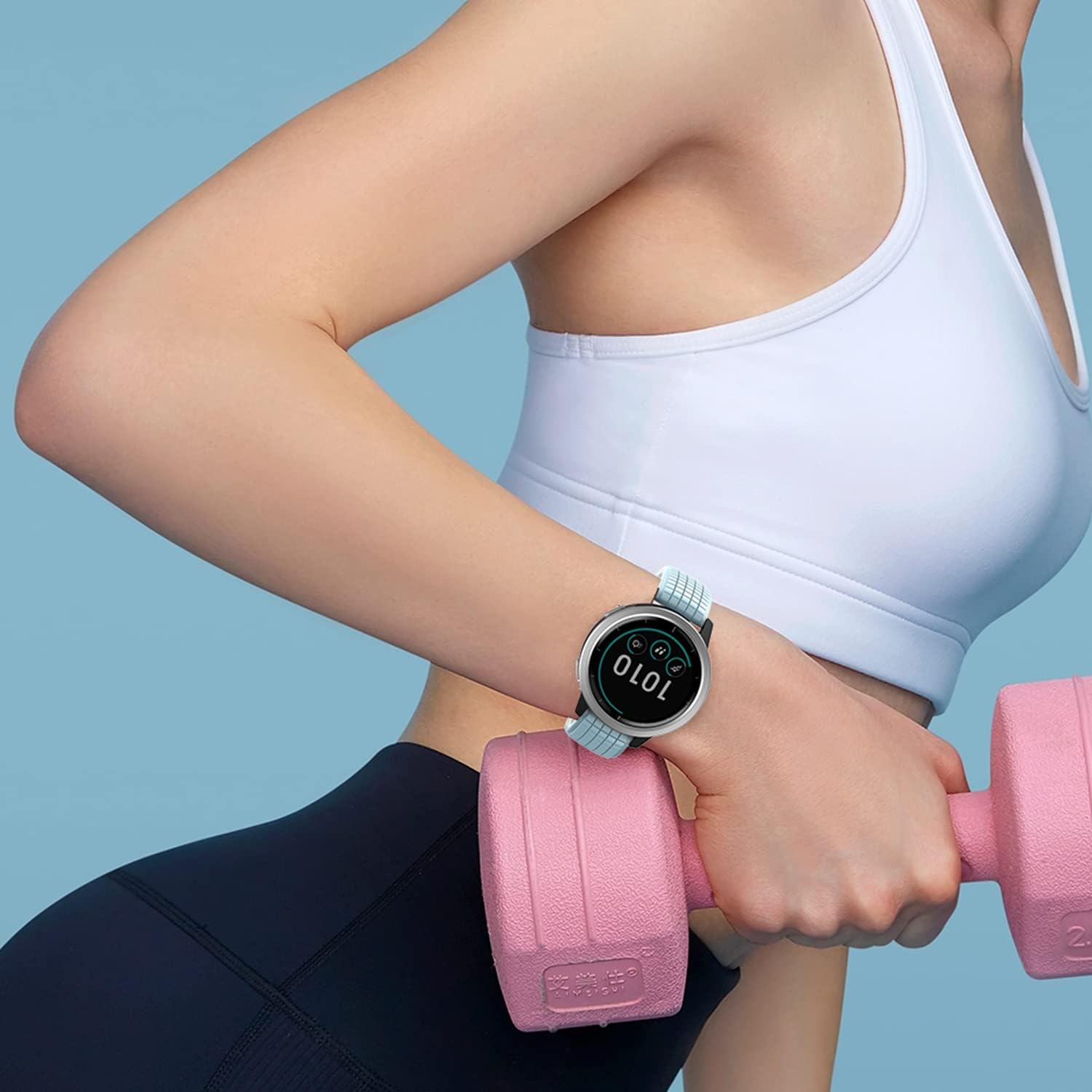 ISABAKE Correa de reloj compatible con Garmin Vivoactive 4Samsung Galaxy Watch de 1.811in, 0.866in, correas de silicona para Ticwatch Pro S2E2Venu