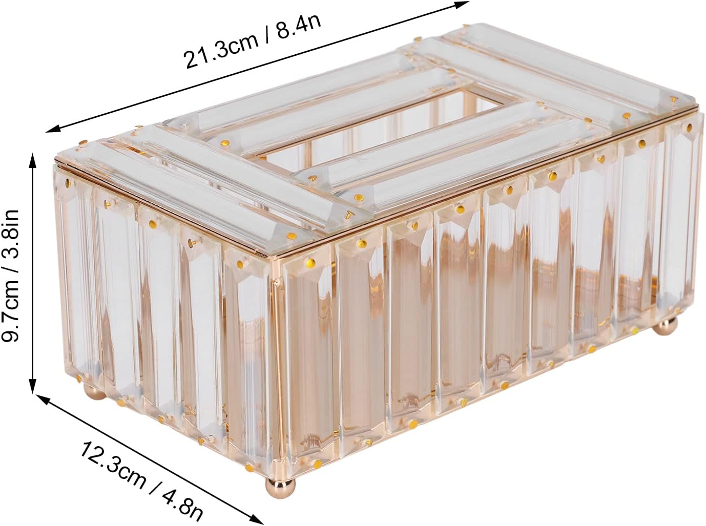 Zerodis Caja de almacenamiento de pañuelos, soporte de pañuelos exquisito exterior multiusos para mesa de oficina para mesa (dorado)