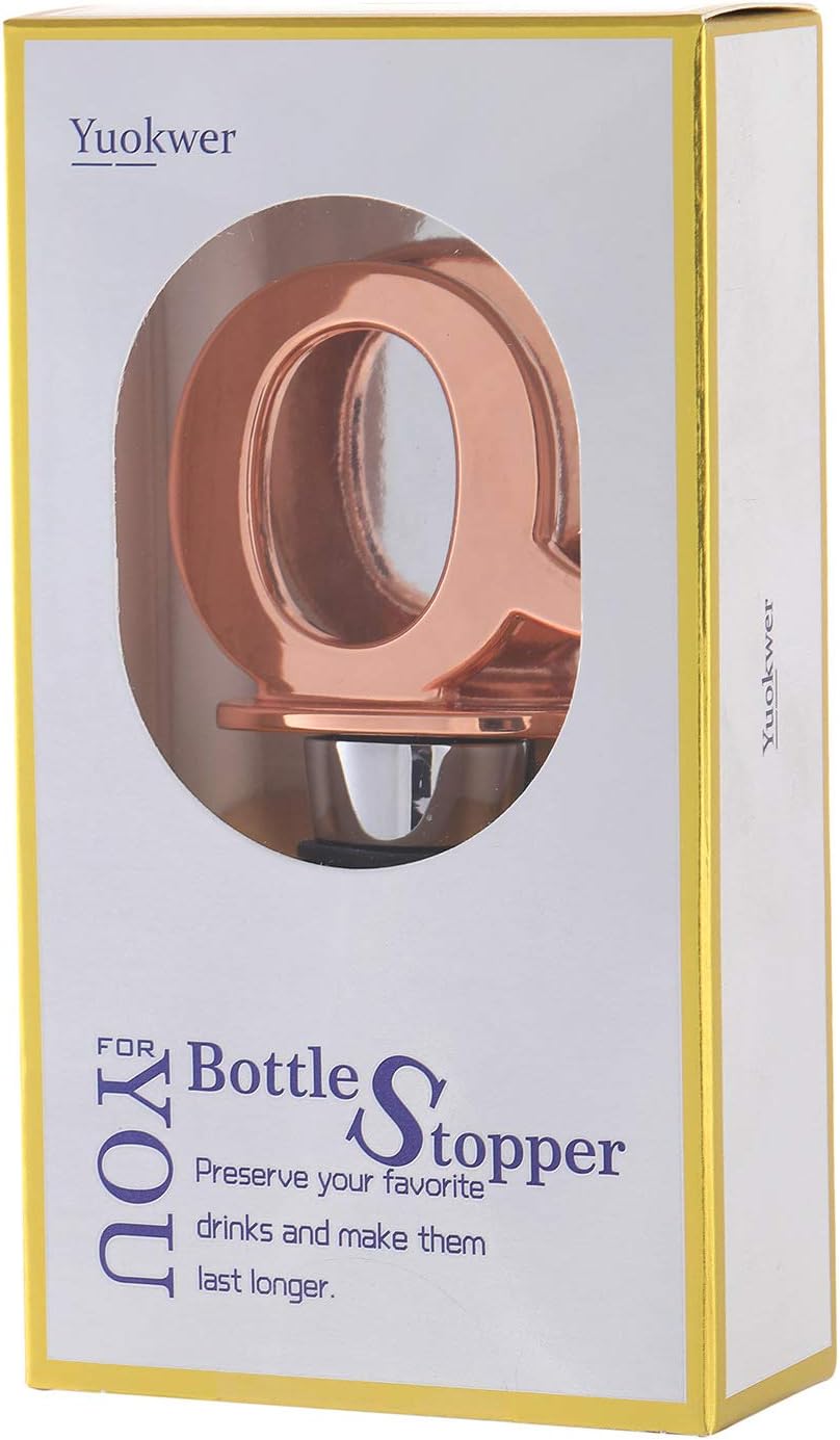 Tapón para botella de vino y bebidas con acabado de oro rosa, accesorios reutilizables para tapón de botella y regalo divertido para inauguración de