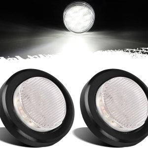 Partsam 2 piezas de 2.5 pulgadas, marcador lateral redondo blanco y luces de liquidación, luces de respaldo inversas, 13 diodos, ojalescoletas, Partsam 2 piezas de 2.5 pulgadas, marcador lateral redondo blanco y luces de liquidación, luces de respaldo inversas, 13 diodos, ojalescoletas,