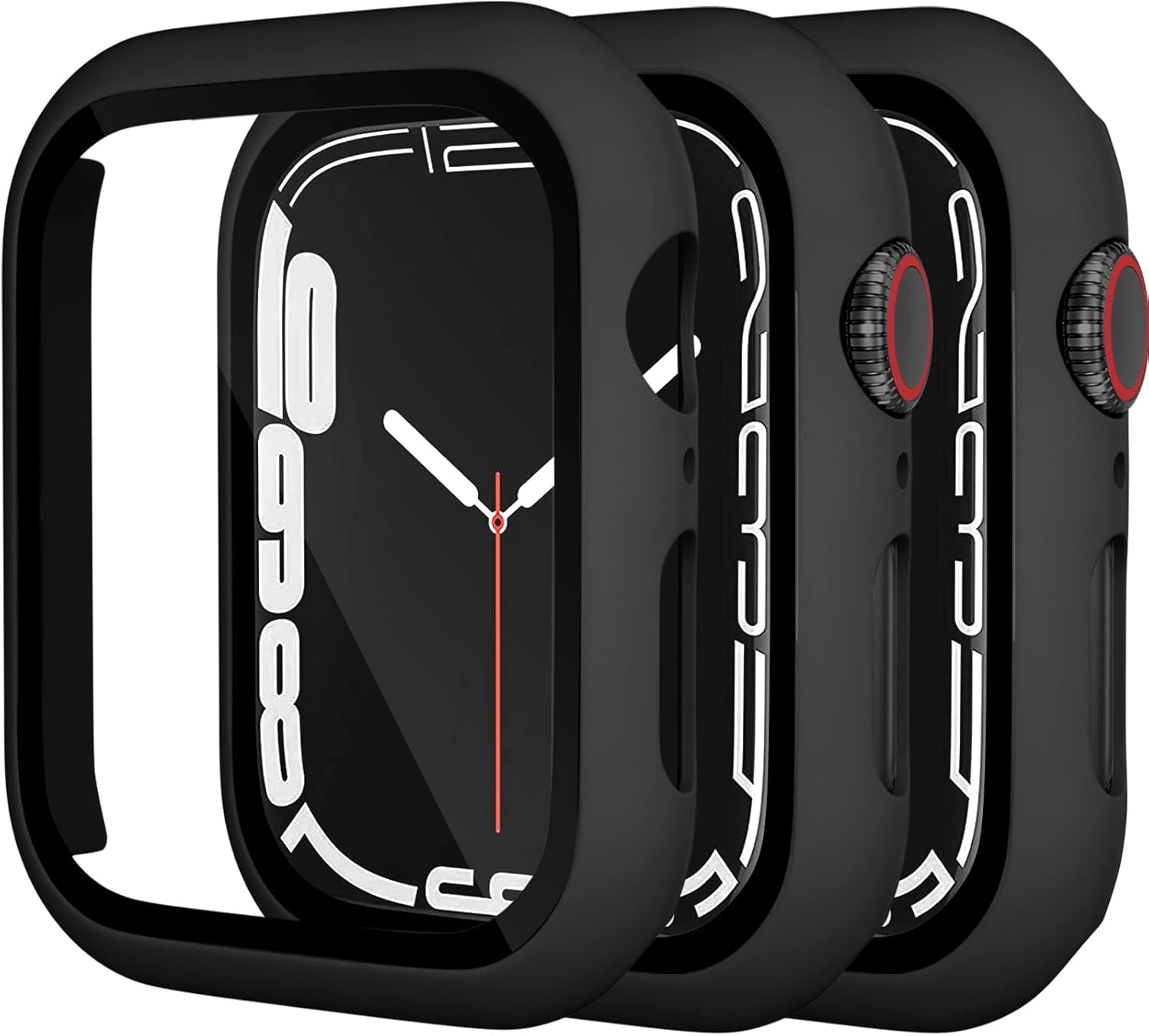 Charlam-Funda de policarbonato duro compatible con Apple Watch de 45 mm, series 7, 8, protector de pantalla, ultradelgada, cobertura completa,