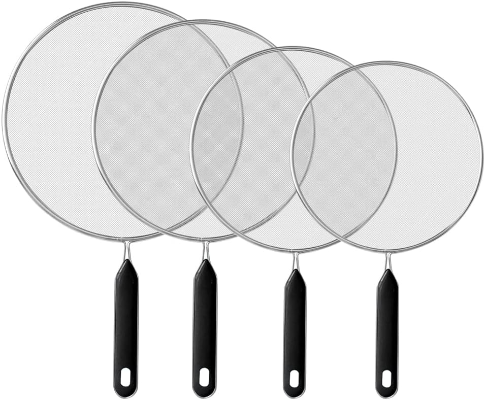 4 pantallas contra salpicaduras para sartén de 11.5 pulgadas, 9.8 pulgadas, 8.3 pulgadas, 7.5 pulgadas, pantalla de salpicaduras, protector de