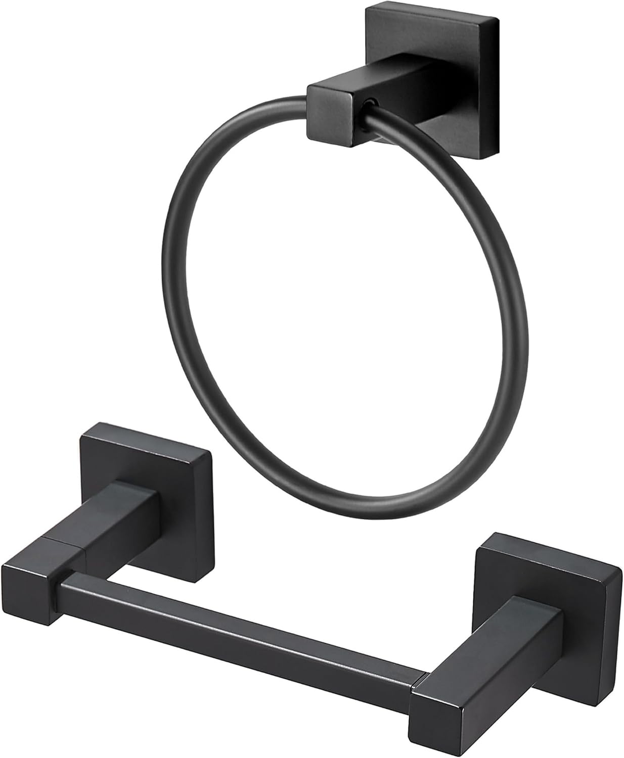 Soporte de papel higiénico negro, moderno soporte para toallas para pared de baño, soporte para toallas de papel higiénico negro mate, soporte para