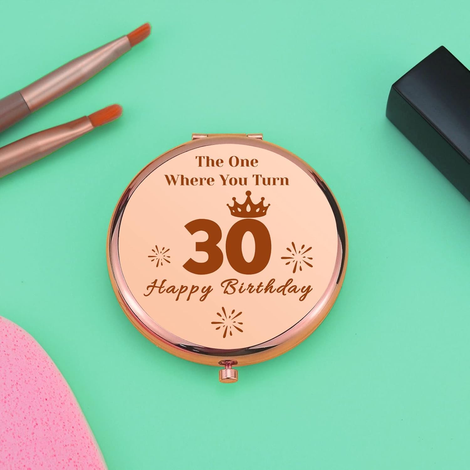Regalos de cumpleaños 30 para mujeres, espejo de maquillaje compacto para hija, hermana, mejor amiga, divertidos regalos de cumpleaños de 30 años