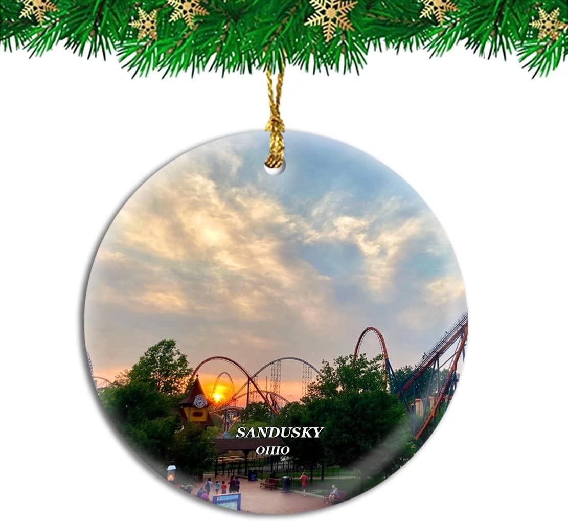 Weekino Sandusky – Adorno de Navidad de Ohio EE. UU., recuerdo de viaje, colgante de árbol de Navidad personalizado