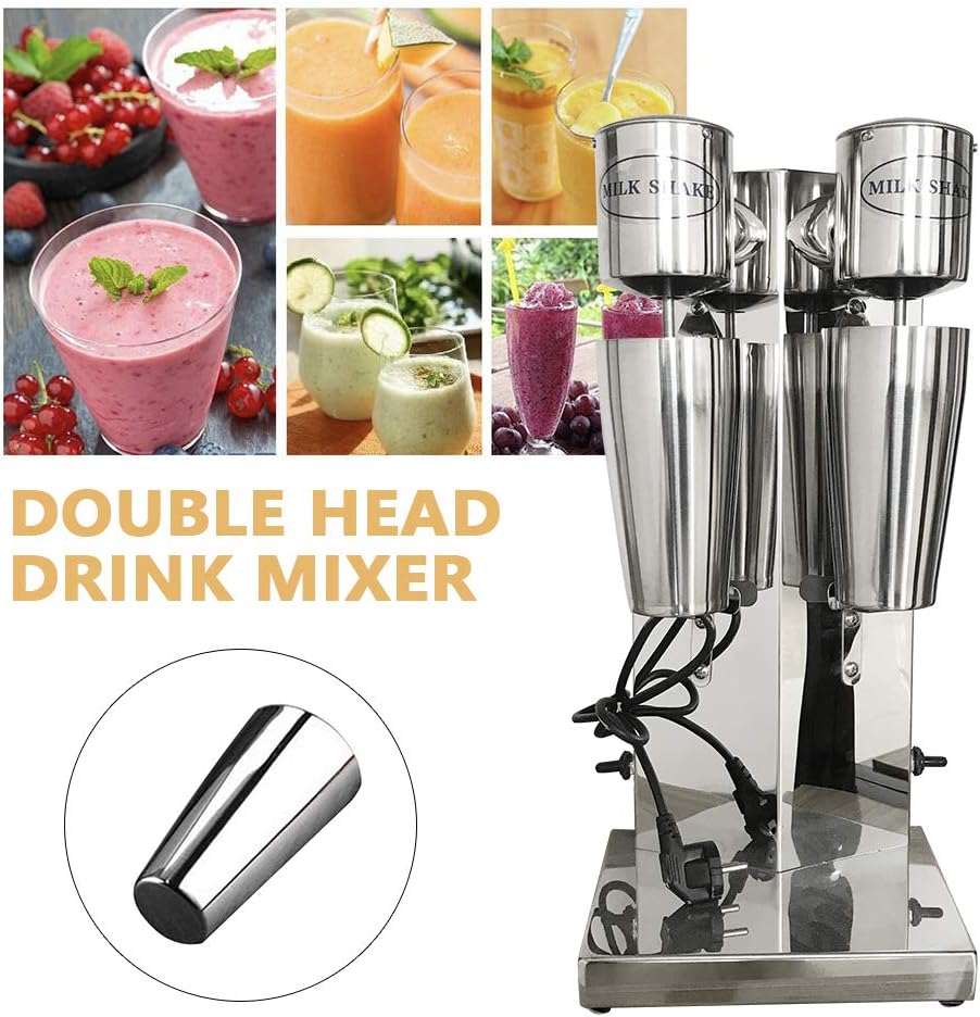 Máquina comercial de batido de leche de acero inoxidable, máquina de sacudida de leche de acero inoxidable, mezclador de bebida de doble cabezal