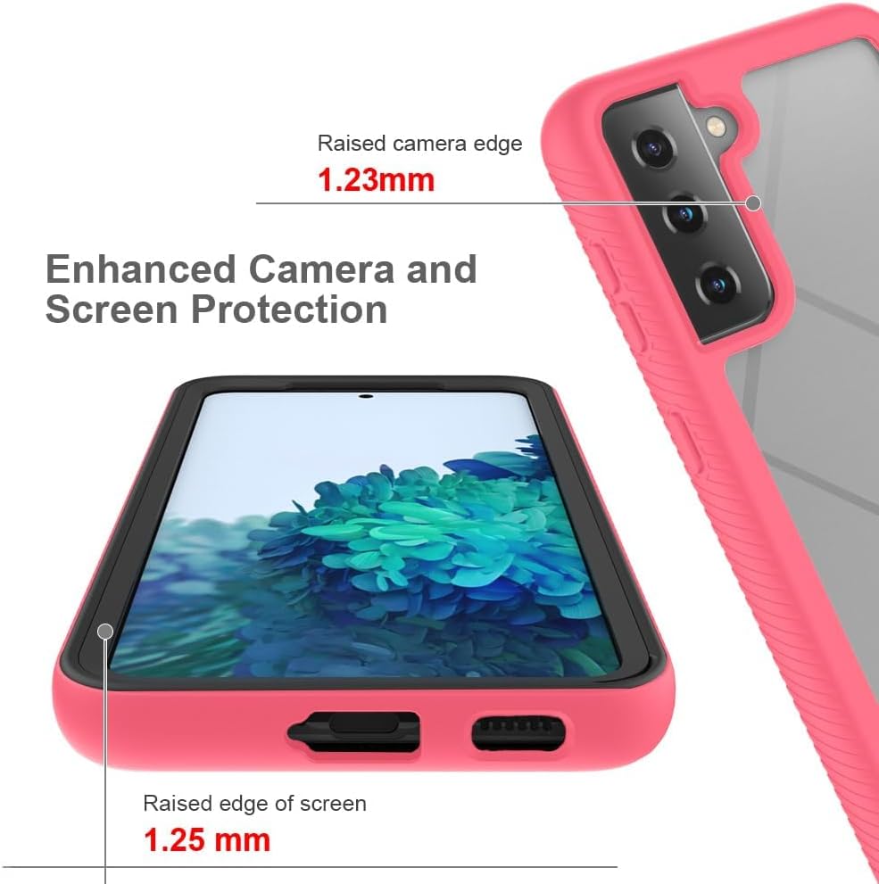 Asuwish Funda de teléfono para Samsung Galaxy S21 5G de 6.2 pulgadas con protector de pantalla de vidrio templado y soporte delgado, híbrida,