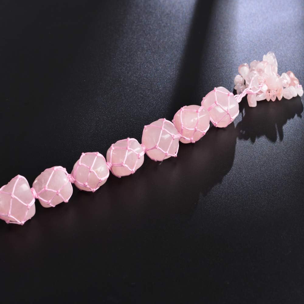 Adornos colgantes de cuarzo rosa de cristal natural hechos a mano para decoración del hogar, adorno de Feng Shui, adorno de yoga, meditación,