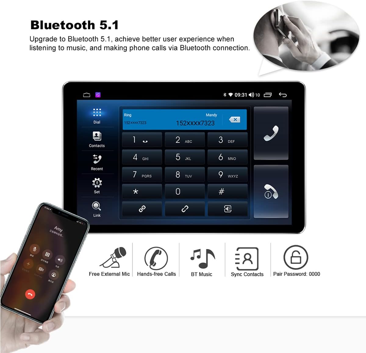 JOYING Radio de coche Android 10.0 de 8 pulgadas con octa Core 1280 x 800 pantalla desmontable en unidad principal de tablero compatible con tarjeta