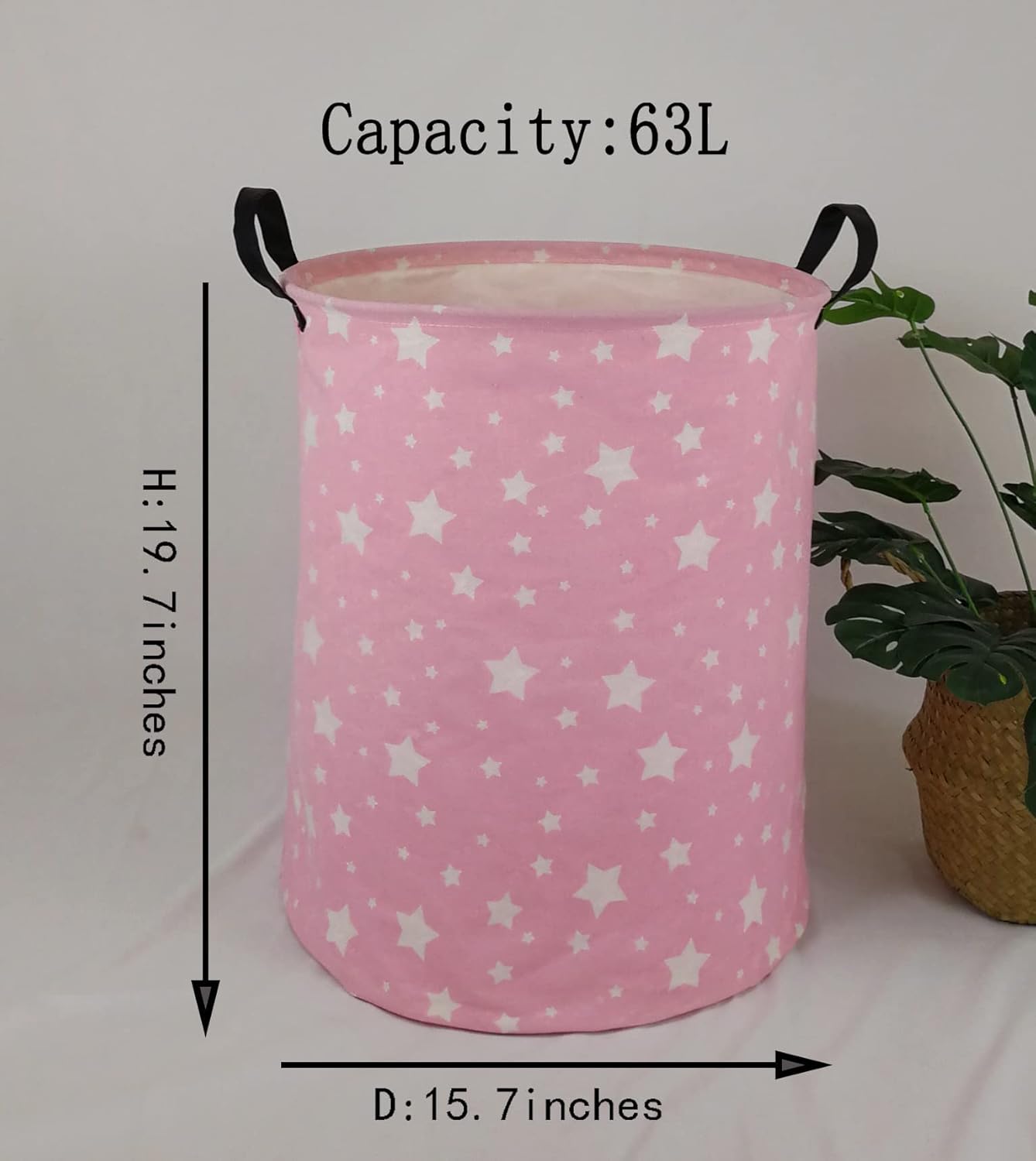 MAIZMZ Caja de almacenamiento grande impermeable ligera rosa cesta organizadora para lavandería de niños, contenedores de juguetes, cestas de