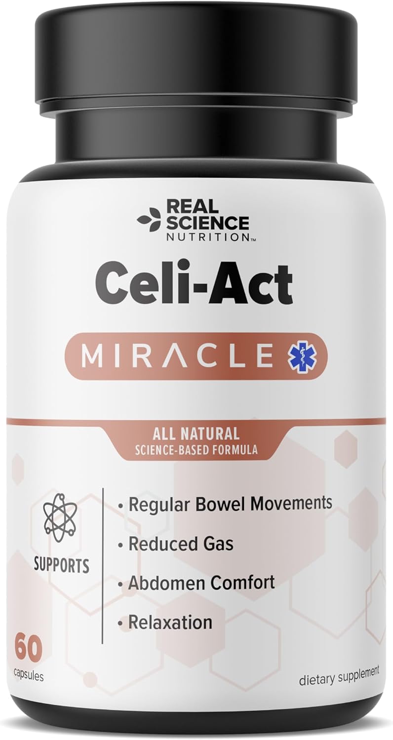 Real Science Nutrition Celi-Act Miracle es un suplemento natural para apoyar las molestias celíacas y la salud digestiva