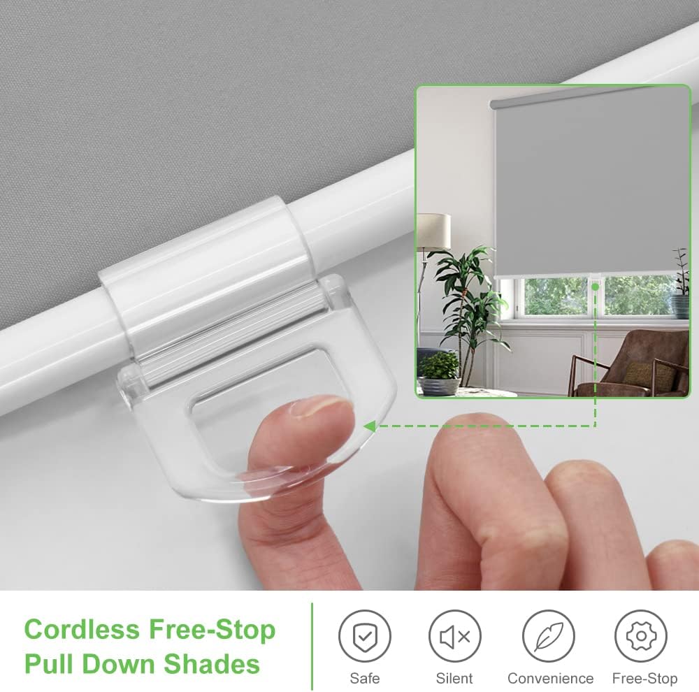 Kokorona Persianas enrollables opacas sin cordón para ventanas, oscurecimiento de la habitación, con aislamiento térmico, ahorro de energía, para