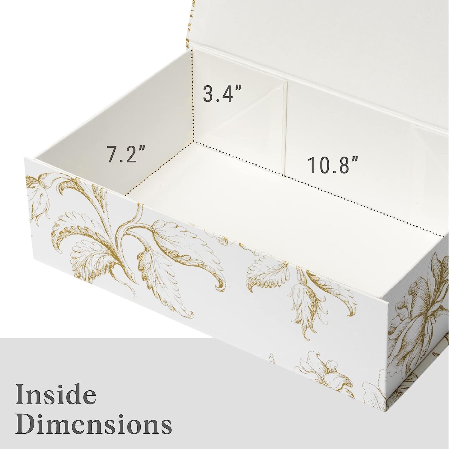 Sorarto Caja de regalo de lujo con tapa magnética, paquete de 3 cajas de regalo decorativas florales doradas para regalos, regalos de boda y