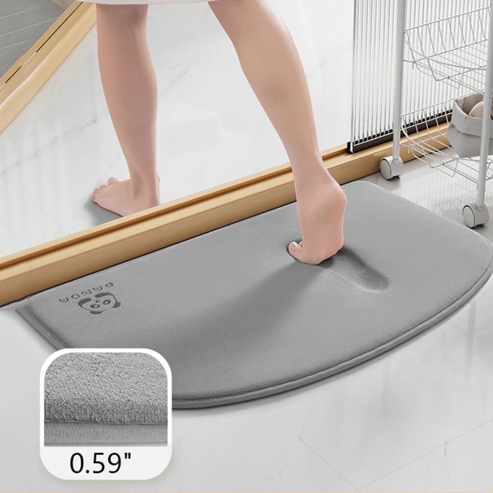 Tapete de baño de espuma viscoelástica, absorbente de agua, antideslizante, ultrasuave, acogedor, duradero, grueso, de microfibra, para bañera (20 x