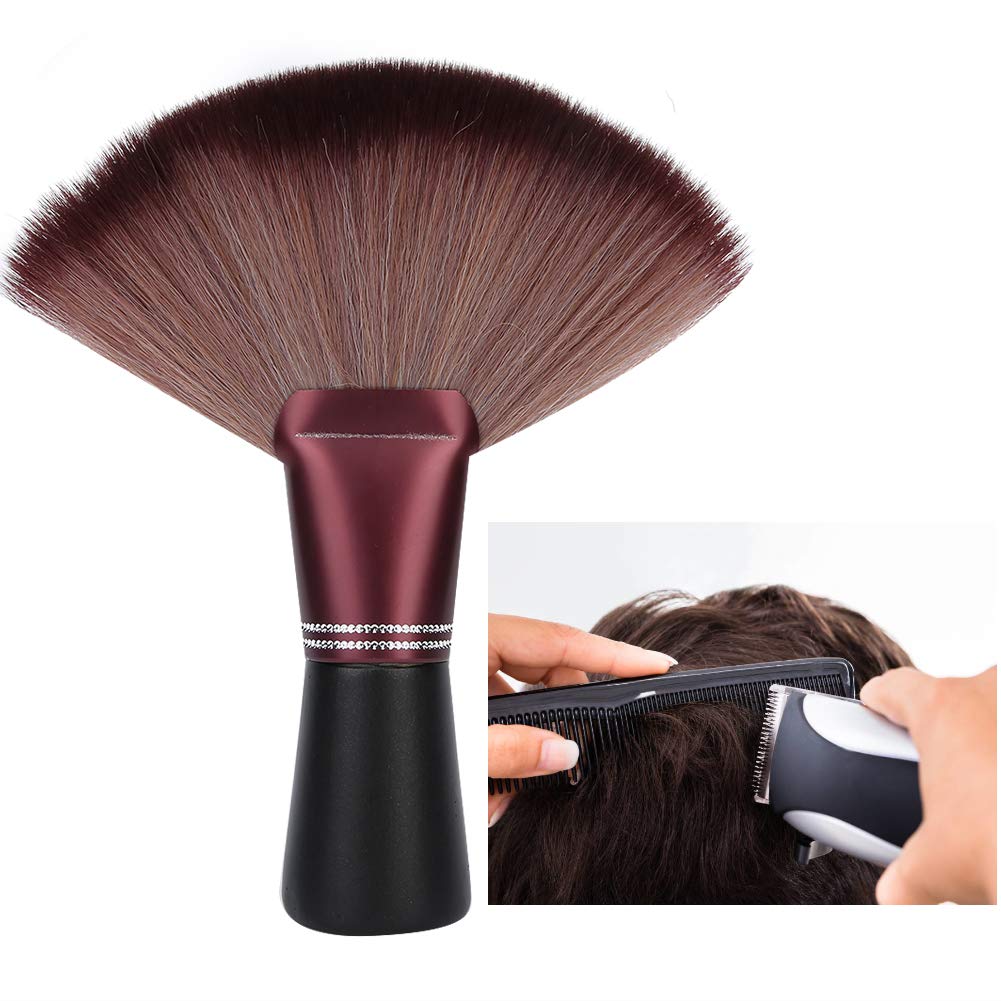Cepillo de pelo de barrido de pelo de cuello de peluquería, Forma de abanico Peluquería suave Plumero de pelo roto, Cepillo de pelo grueso