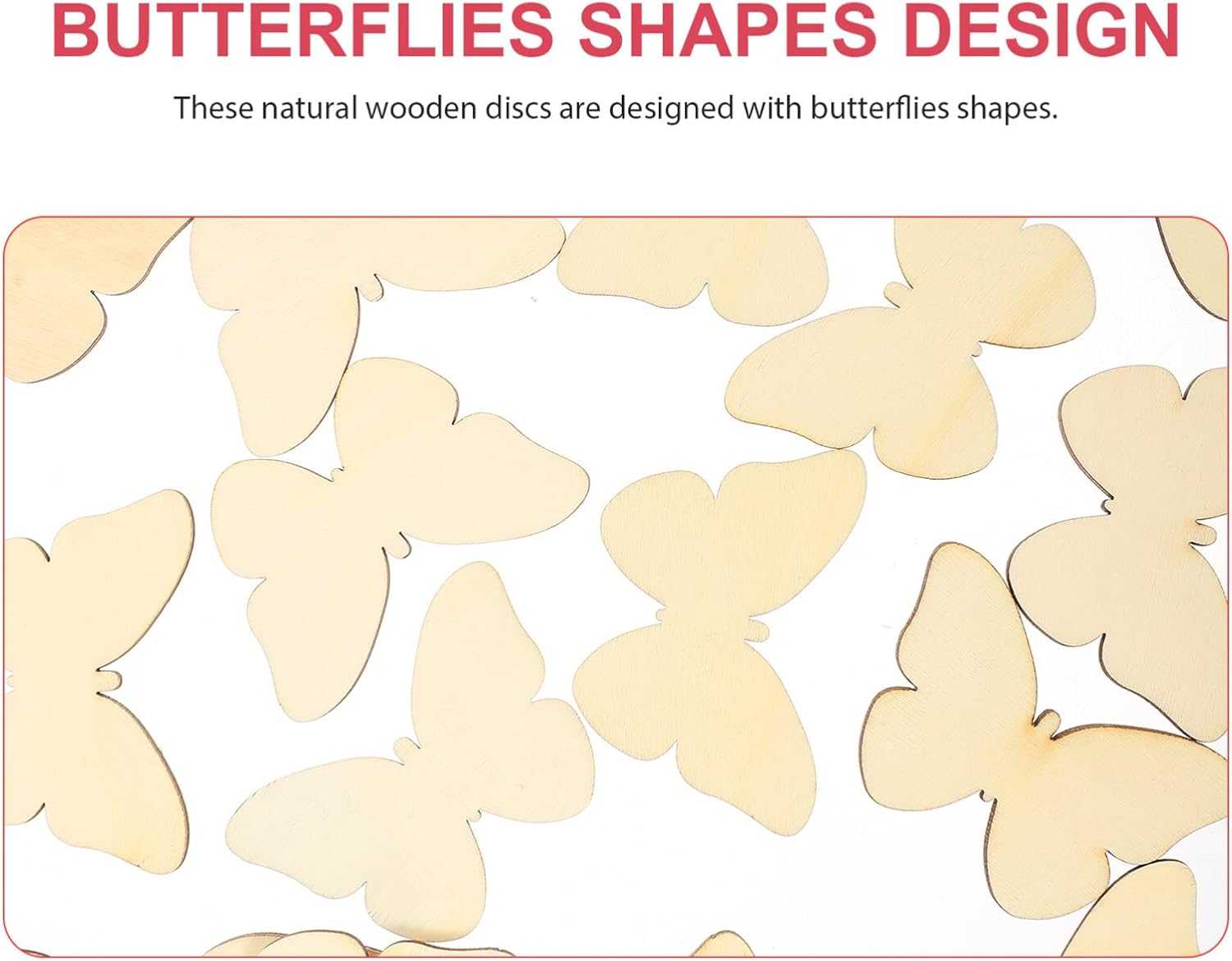 50 piezas de mariposas para adultos, madera natural en blanco en blanco con forma de mariposa, recortes para manualidades, boda, decoración del