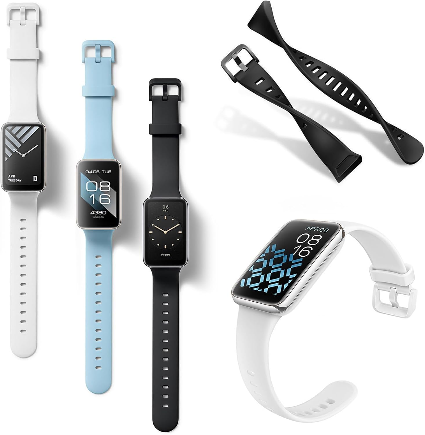 Z.DuDuZAZA Paquete de 7 pulseras para Xiaomi Mi Band 7 Pro correas de repuesto de silicona TPU Correa de reloj ajustable y colorida compatible con