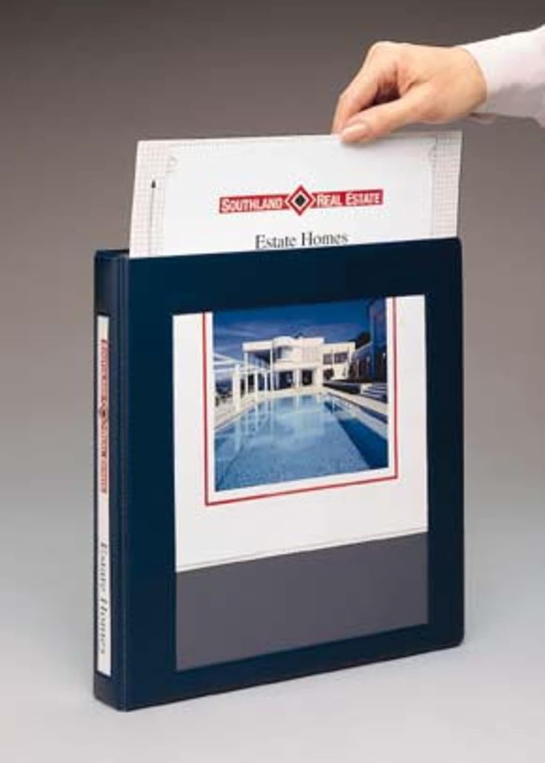 Avery Carpetas enmarcadas con anillo EZD One Touch de 3 pulgadas, capacidad para papel de 8.5 x 11 pulgadas, color azul marino (68038)