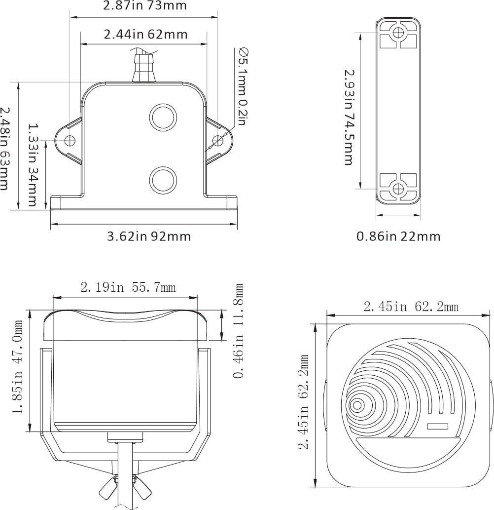 SEAFLO Sistema de alarma de alto nivel de agua para sentina – 12V, 95dB, interruptor de estado sólido