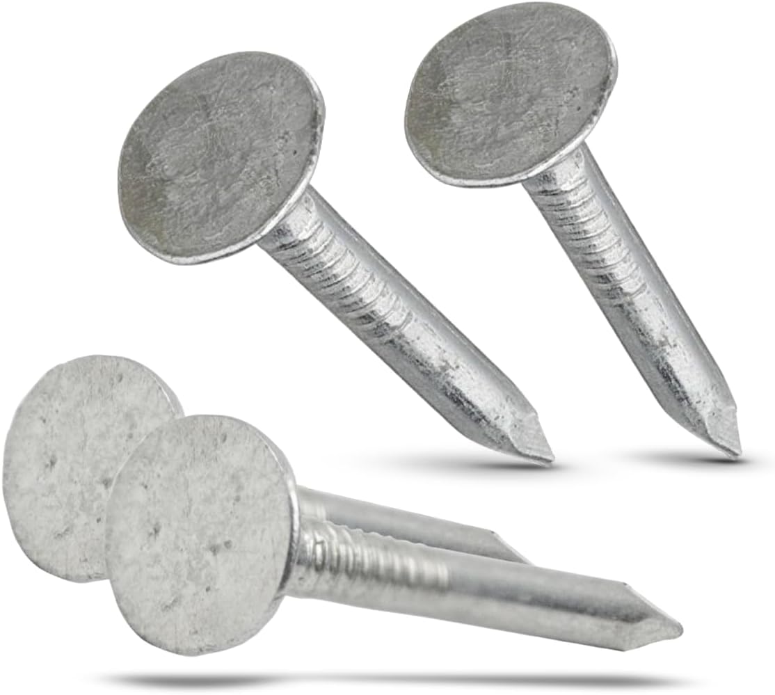 Paquete de 500 clavos galvanizados para techos de 1 pulgada, de grado profesional, se utilizan para sujetar fieltro para techos, individuales de
