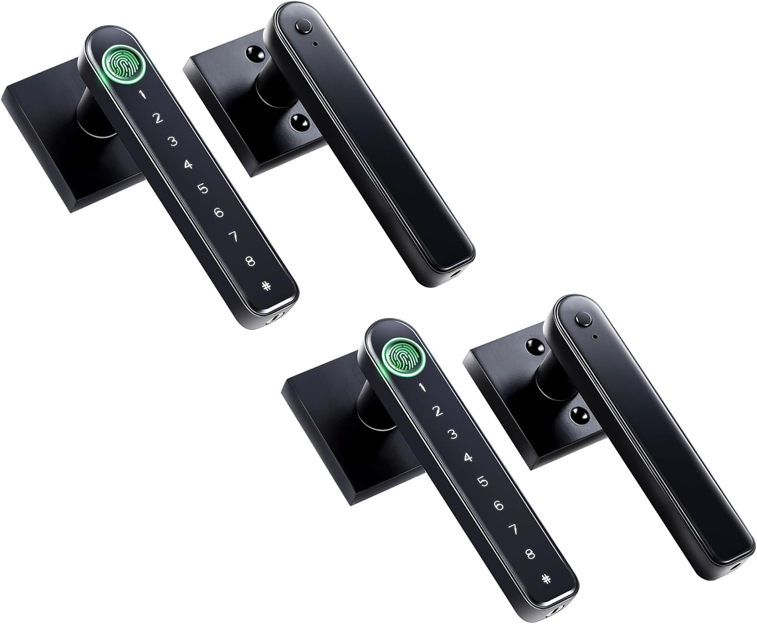 Pomo de puerta de huellas dactilares, cerradura de puerta de entrada sin llave con 4 formas de desbloqueo, perilla de puerta biométrica (con