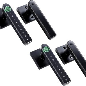 Pomo de puerta de huellas dactilares, cerradura de puerta de entrada sin llave con 4 formas de desbloqueo, perilla de puerta biométrica (con Pomo de puerta de huellas dactilares, cerradura de puerta de entrada sin llave con 4 formas de desbloqueo, perilla de puerta biométrica (con