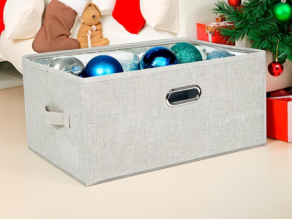 ChicnChill Caja de almacenamiento plegable para armario con divisores ajustables, paquete de 3, organizador de almacenamiento de cajones fabricado