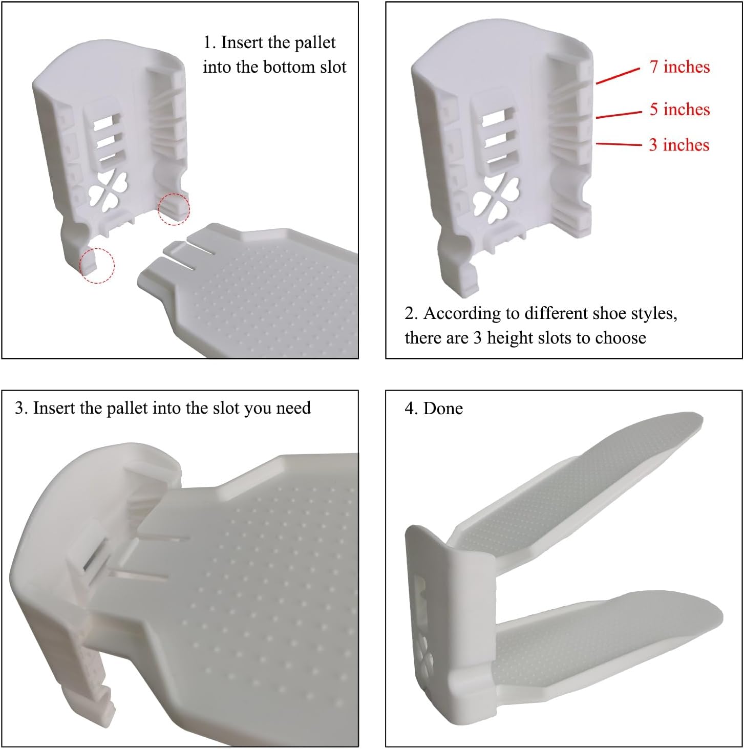 Organizador de ranuras para zapatos, apiladores de zapatos ahorradores de espacio, zapatos ajustables de doble capa, ocupa menos espacio y organiza