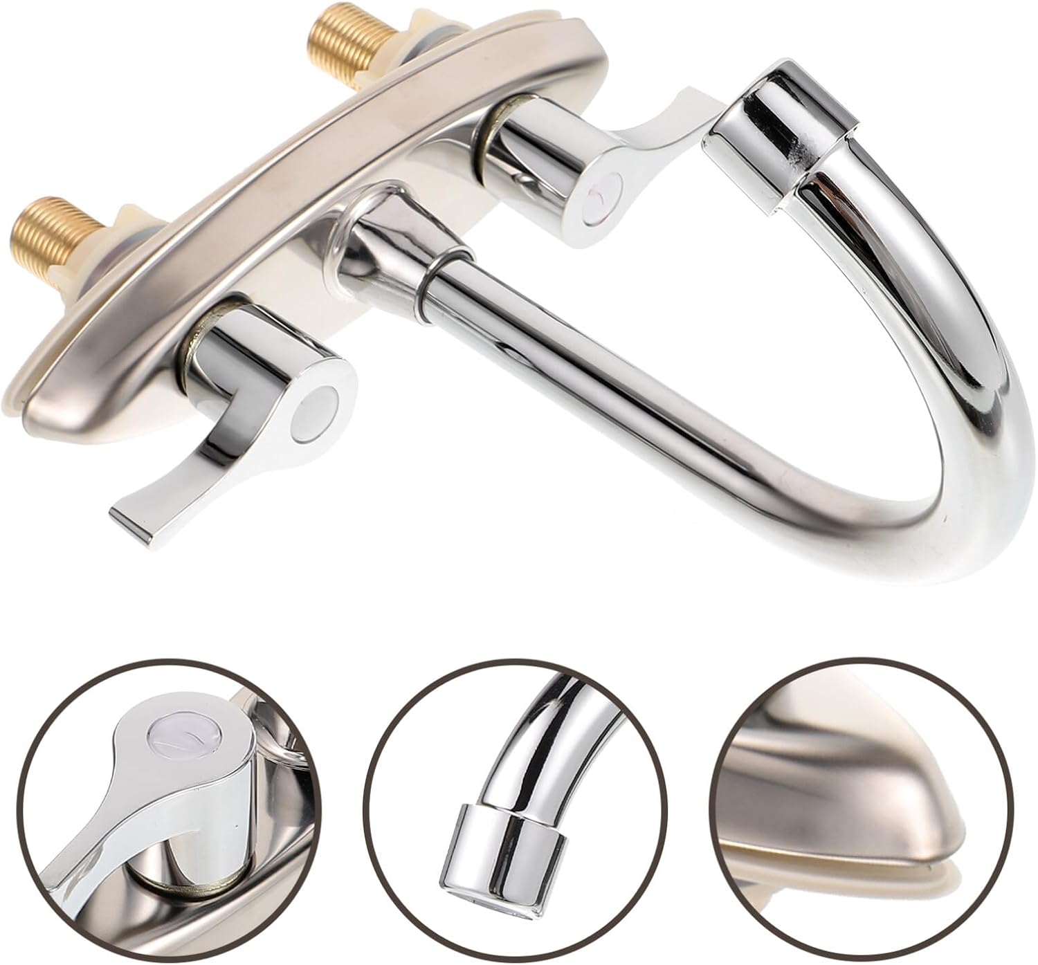 Uonlytech Grifos de baño de cascada de doble manija Grifo de fregadero de metal grifo de agua fría caliente grifo de cocina grifo de lavabo para RV
