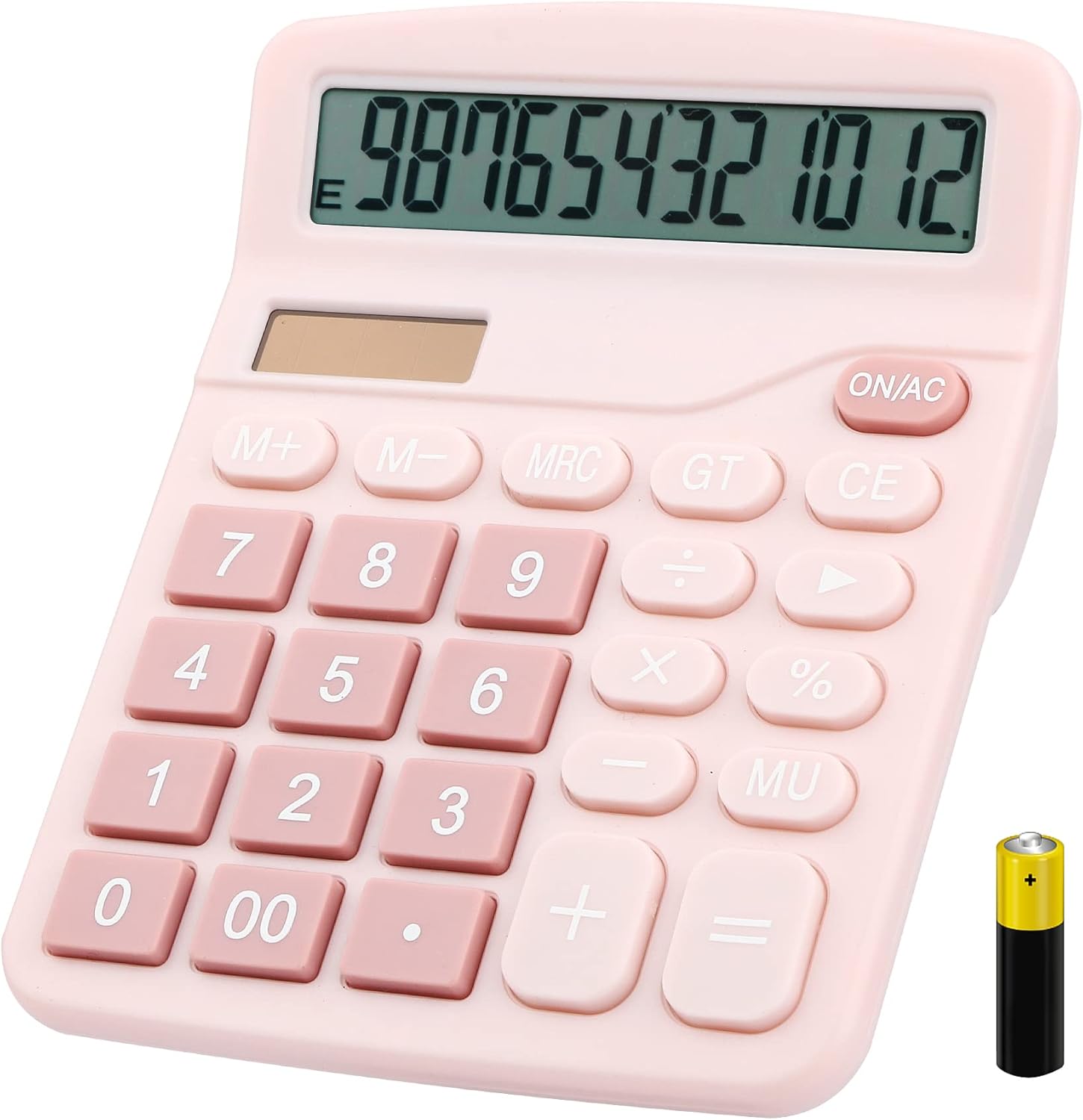 Calculadora de escritorio, calculadora electrónica compacta de 12 dígitos con batería solar de 12 dígitos con pantalla LCD, calculadoras científicas