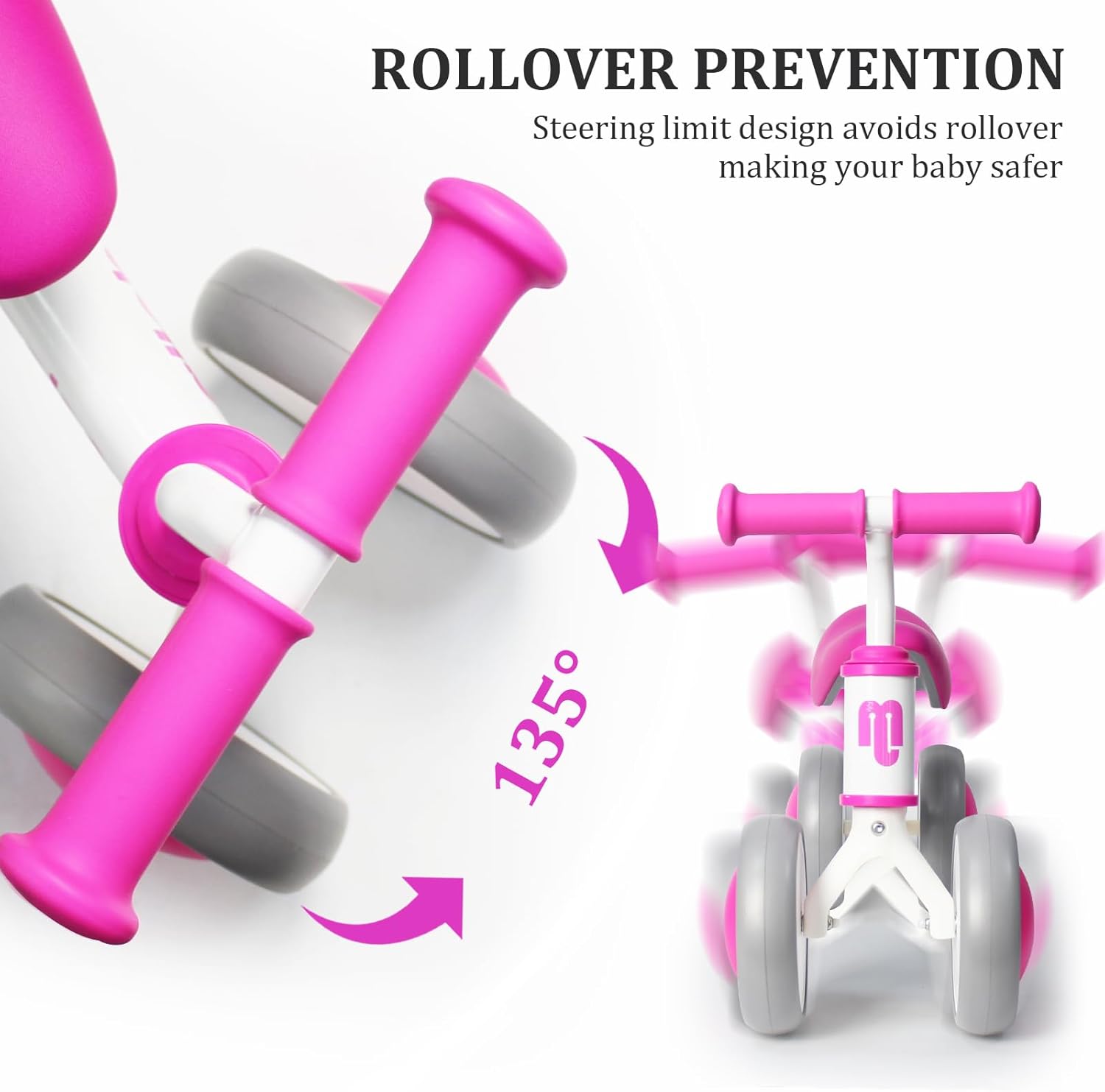 allobebe Baby Balance Bike, Linda bicicleta para niños de 12 a 36 meses regalos para niña de 1 año de edad bicicleta para entrenar al bebé de