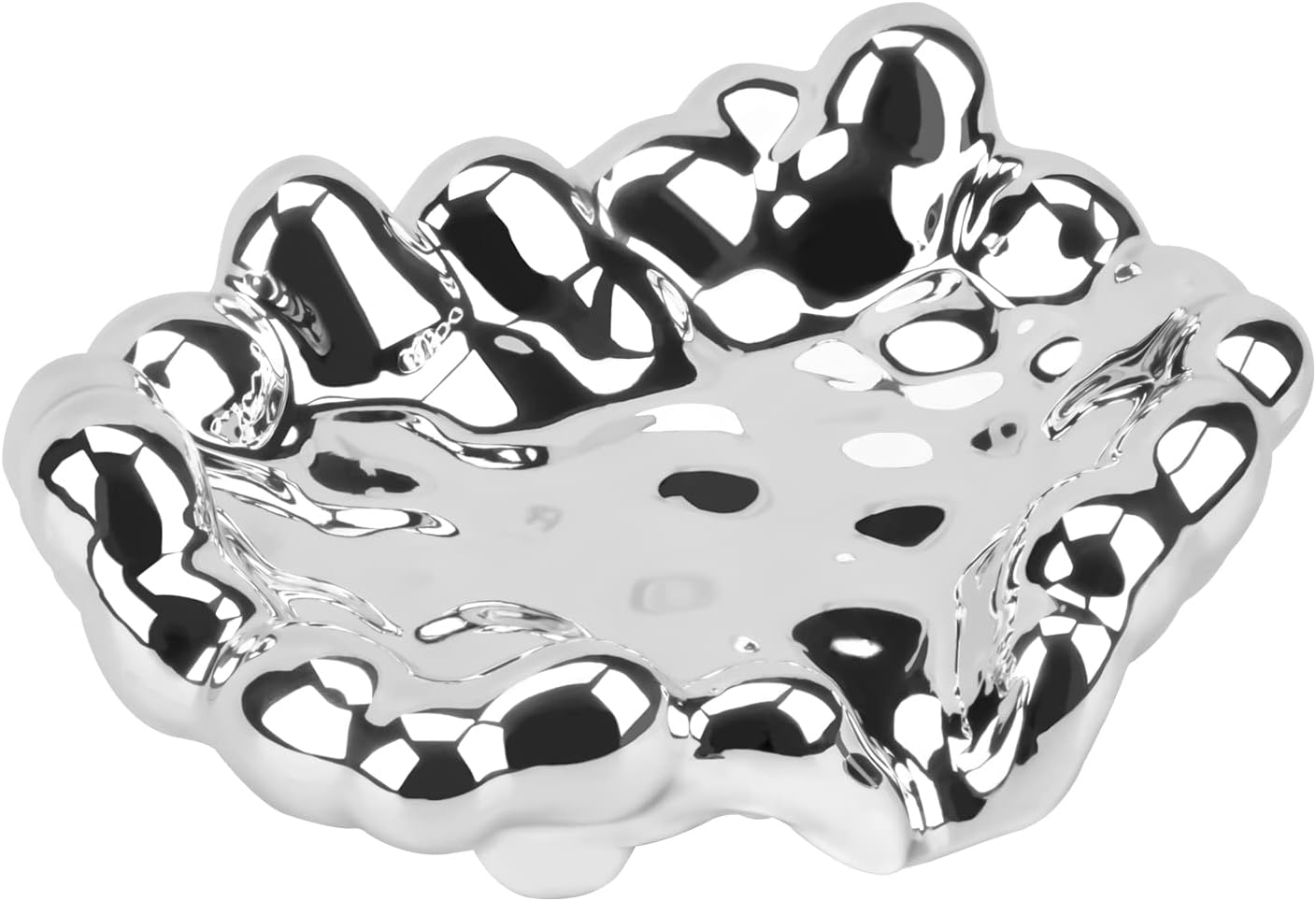 DODAMOUR Jabonera con drenaje, soporte para jabón de barra autodrenante, bandeja de jabón en cascada para baño (plateado)