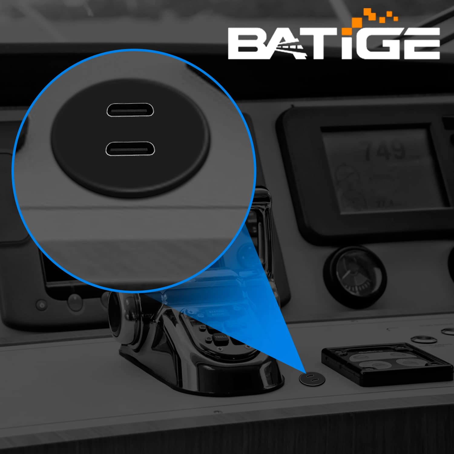 BATIGE – Cable USB de doble puerto tipo C 3.1 macho a hembra de 2 puertos tipo C 3.1 para montaje en coche, impermeable, extensión para panel de