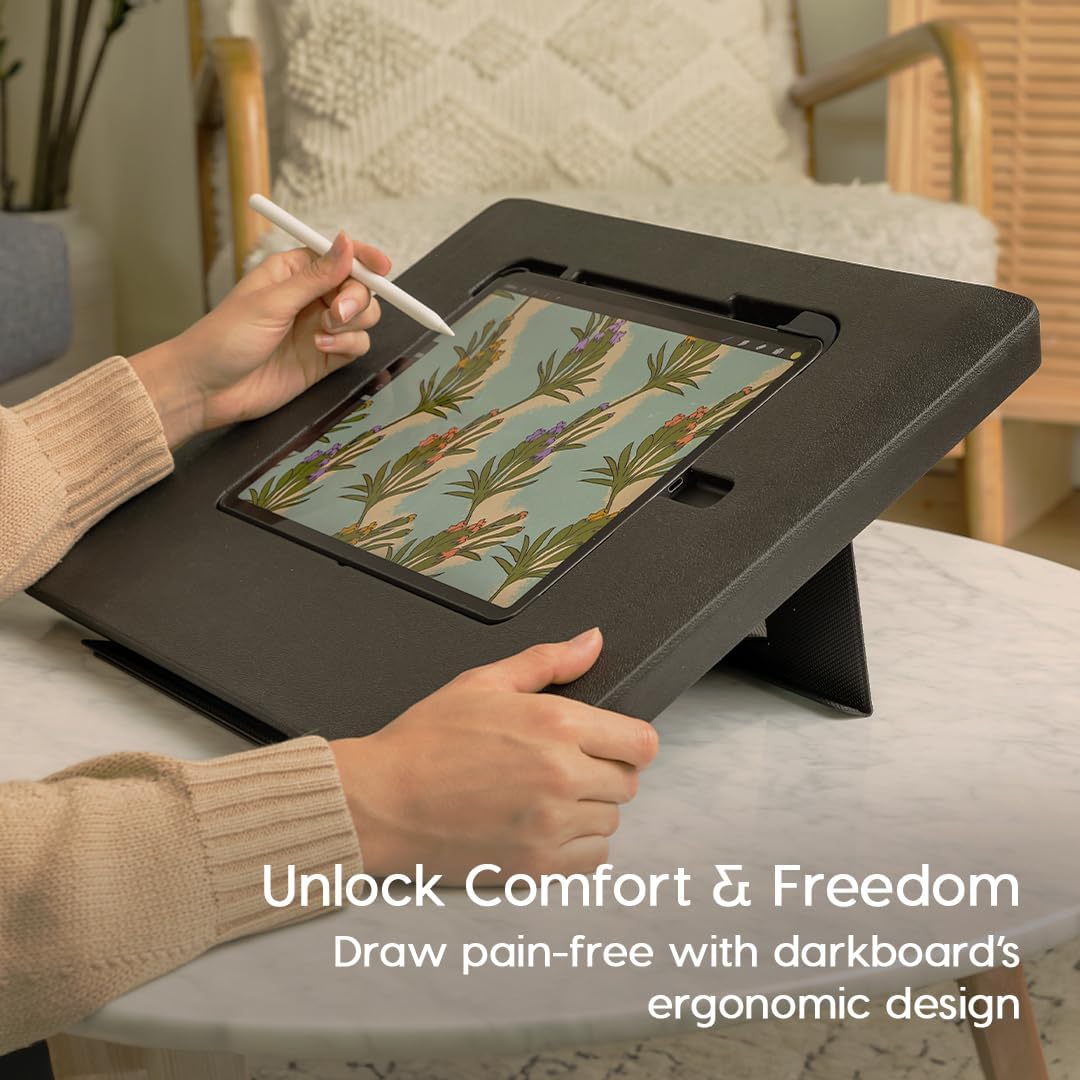 Astropad Darkboard Pro – Soporte de dibujo para iPad con bolsillo para Apple Pencil – Soporte de dibujo ligero para artistas – Tablero de dibujo