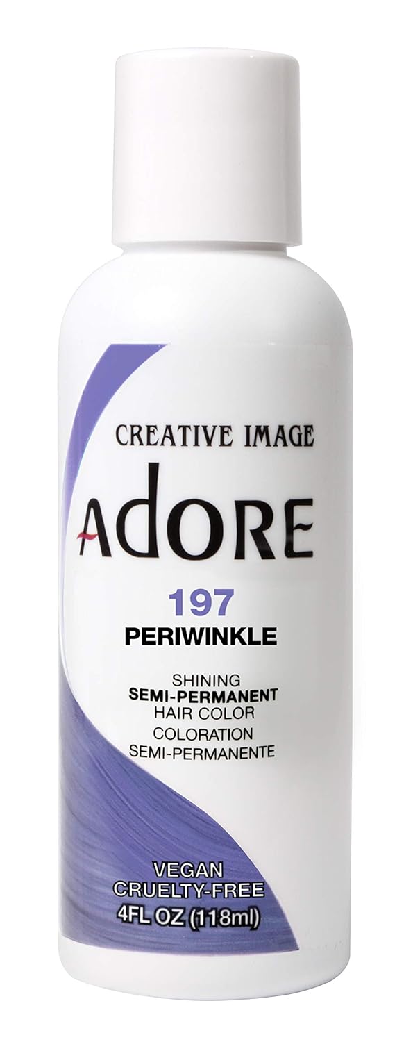 Adore Tinte semipermanente para el cabello, vegano y libre de crueldad, 4 onzas líquidas, 197 Peri Winkle (paquete de 2)