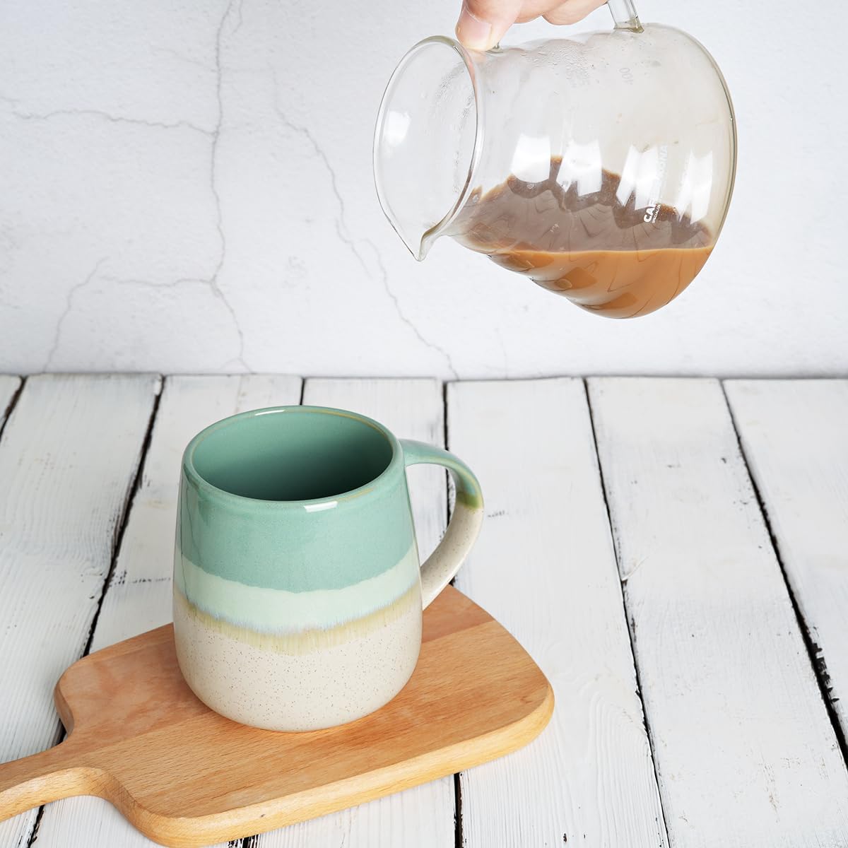 Bosmarlin Taza de café de cerámica extragrande, 23 onzas, apta para lavavajillas y microondas, taza de té grande de gran tamaño para oficina y hogar