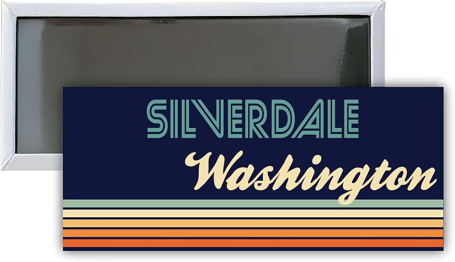 Silverdale Washington Souvenir – Imán rectangular para nevera (4.75 x 2 pulgadas), diseño retro